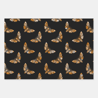 Death's Head Moth Pattern Wrapping Paper Sheet