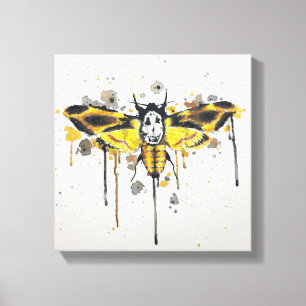 Deaths Head Moth splatterwork Canvas Print