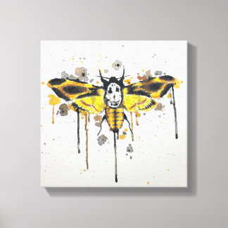 Deaths Head Moth splatterwork Canvas Print