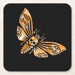 Death's Head Moth Square Paper Coaster