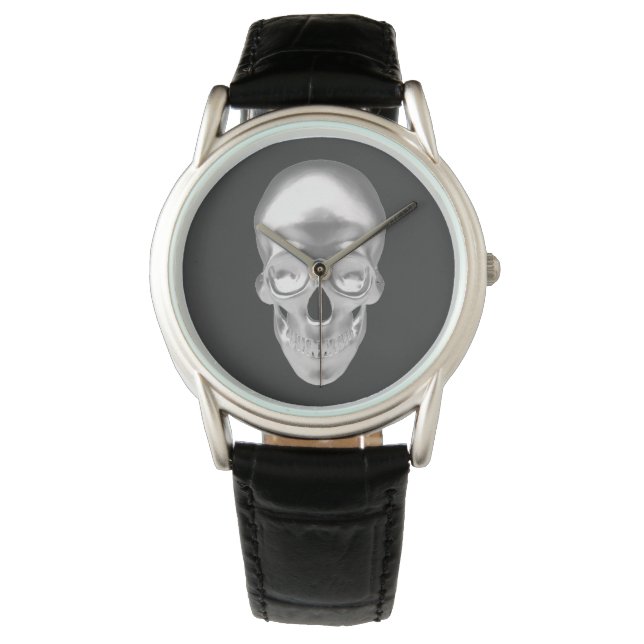 Death's head, skull silver 3D optics - Watch (Front)