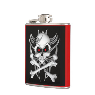 Death's Skull and Crossbones Hip Flask