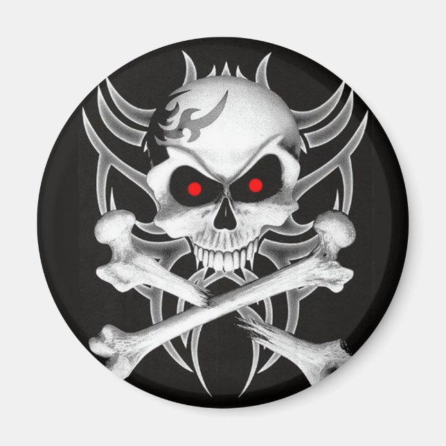 Death's Skull and Crossbones Magnet (Front)