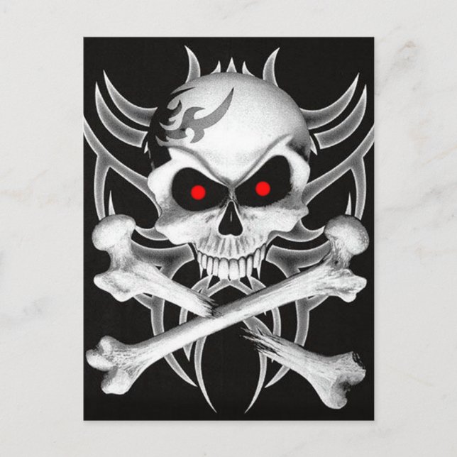 Death's Skull and Crossbones Postcard (Front)