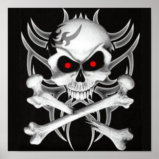 Death's Skull and Crossbones Poster