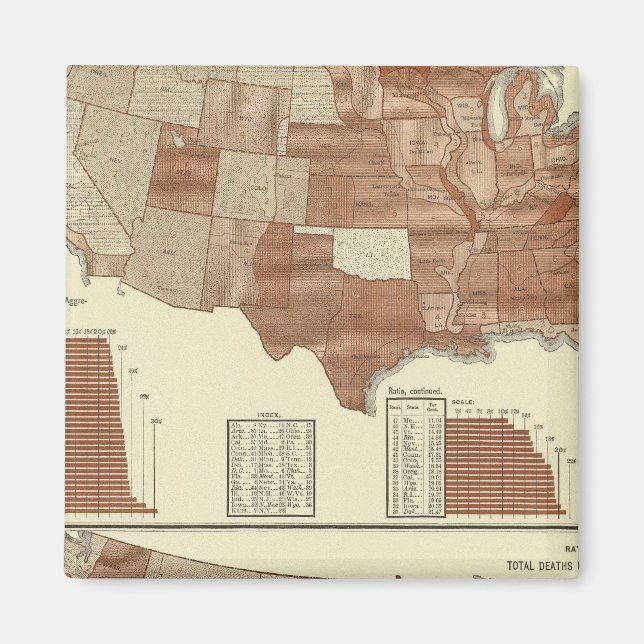 Deaths statistical map magnet (Front)