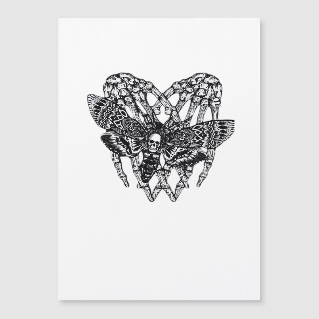 Deathshead Moth Classic - Skeleton Hand Heart (Front)