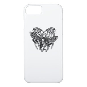 Deathshead Moth Classic - Skeleton Hand Heart Case-Mate iPhone Case
