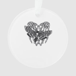 Deathshead Moth Classic - Skeleton Hand Heart Ornament