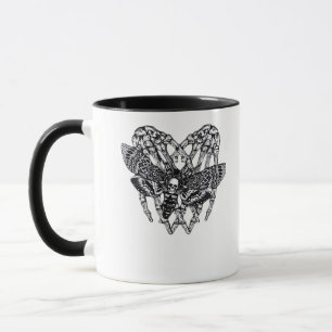 Deathshead Moth Classic Skeleton Hand Heart Style Mug
