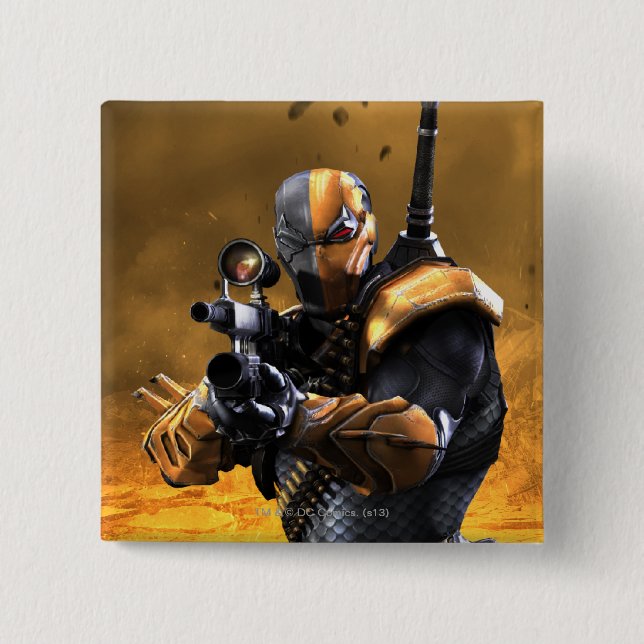 Deathstroke 2 Inch Square Button (Front)