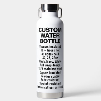 D'eau Acier isolé et bouteille de cuivre 32oz BLANC