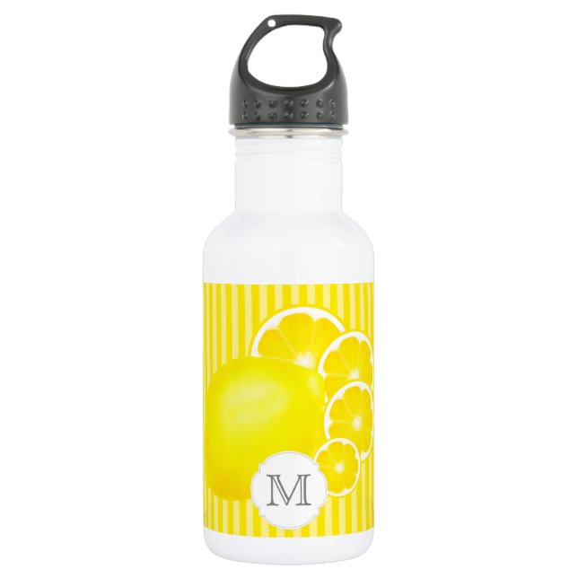 D'eau Citrons monogrammes pour bouteille de citronnelle (Devant)