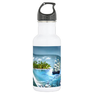 D'eau En Acier Inoxydable Bateau dans une bouteille
