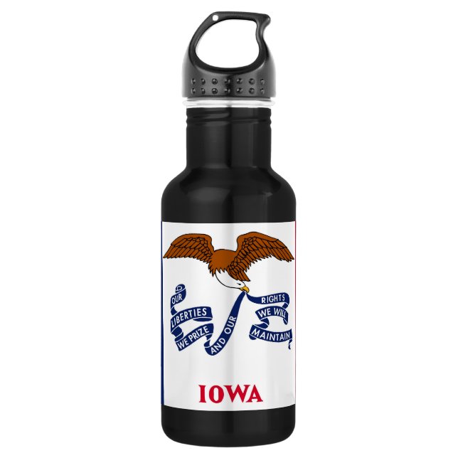 D'eau En Acier Inoxydable Drapeau de l'État de l'Iowa Bouteille de la libert (Devant)