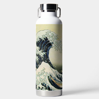 D'eau Hokusai Grande Vague Bouteille Isolée