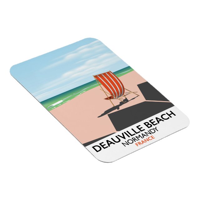Deauville Beach france seaside poster. Magnet (Right Side)