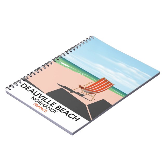 Deauville Beach france seaside poster. Notebook (Left Side)