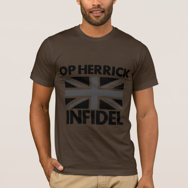 DEBACLE UK ARMY INFIDEL HERRICK T SHIRT (Front)
