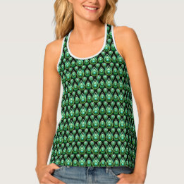 Débardeur Boho Emerald Drop Motif