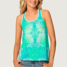 Motif de mosaïque de sirène verte Aqua