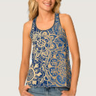 Motif Mandala bleu et or