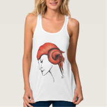 Portrait de femme aux cheveux orange mandarine Pop