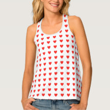 St. Valentines Day Red Hearts Tank Top
