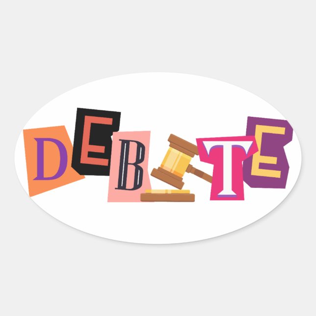 Debate Collage Text Sticker (Front)