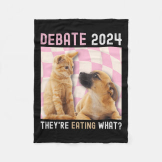 Debate Election 2024 Pets Dog Cat They're Eating W Fleece Blanket