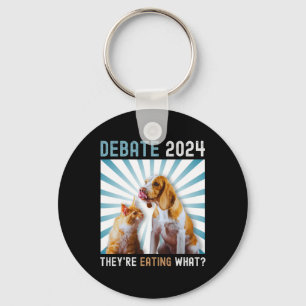 Debate Election 2024 Pets Dog Cat They're Eating W Keychain