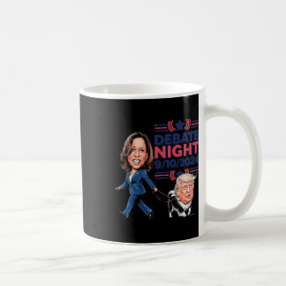 Debate Night Showdown Funny Kamala Dog Walks Trump Coffee Mug