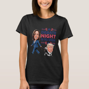 Debate Night Showdown Funny Kamala Dog Walks Trump T-Shirt