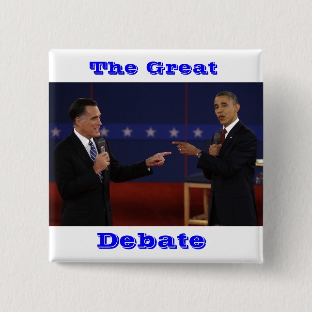 debate-number-21.jpg, The Great, Debate 2 Inch Square Button (Front)