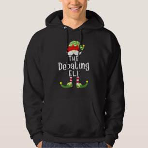 Debating Elf Group Christmas Pajama Party Hoodie