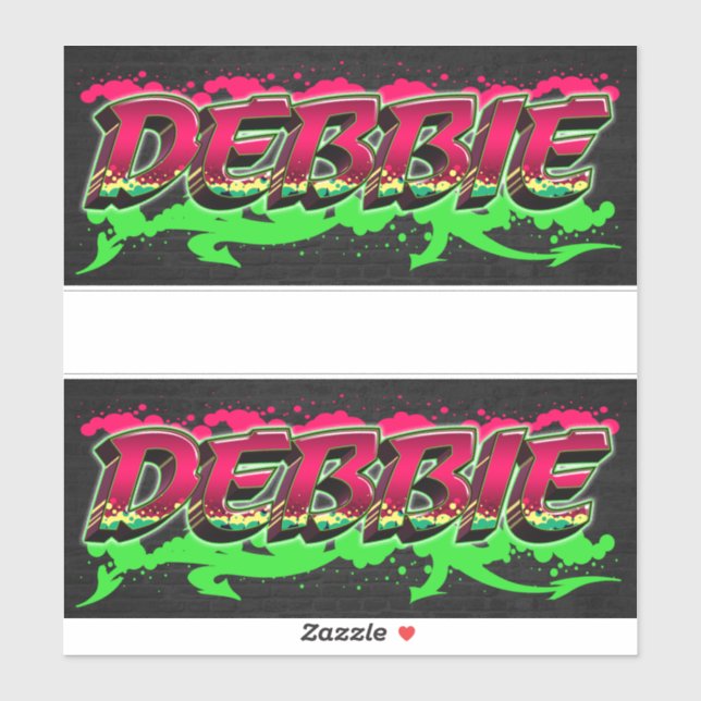 Debbie First Name Graffiti Sticker (Sheet)