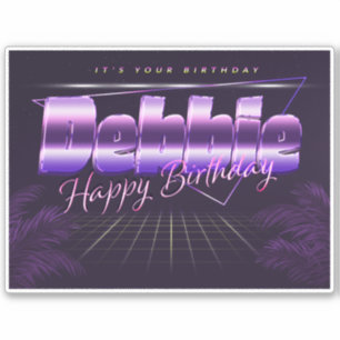 Debbie Name Prénom lila retro Sticker