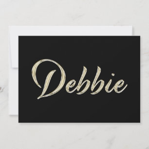 Debbie white Handwriting Card