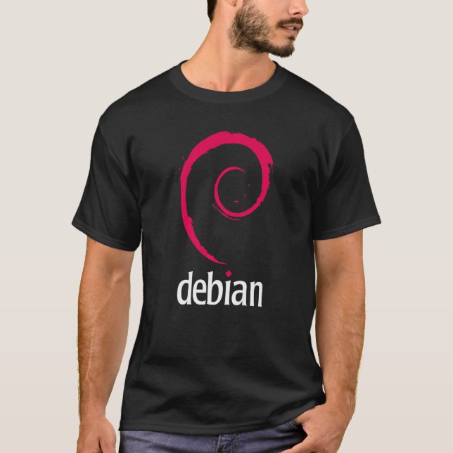 Debian Linux  Software Programmers Developers Code T-Shirt (Front)