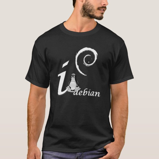 Debian Love - Cool Ice Theme T-Shirt (Front)