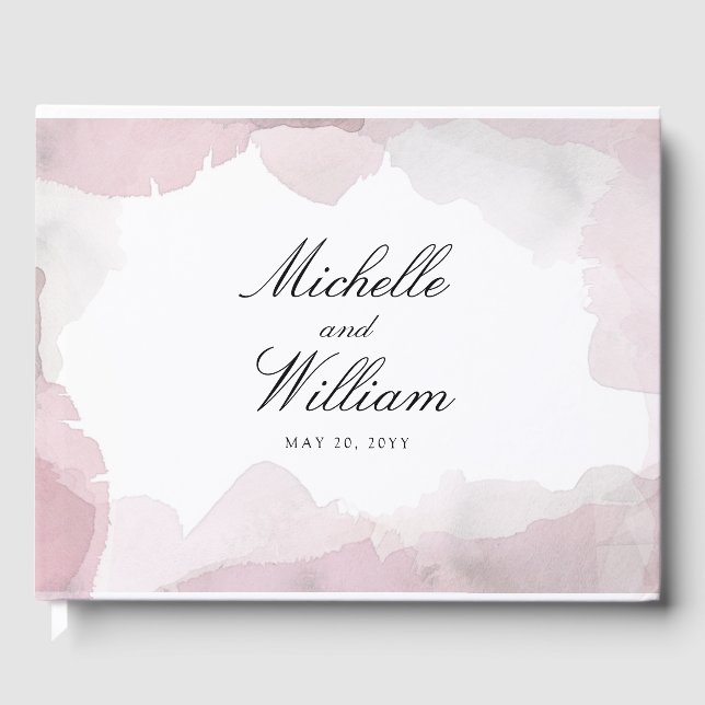 Debonair Blush Pink Wedding Guest Book (Front)