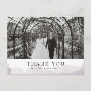 Debonair Lavender Wedding Thank You Postcard