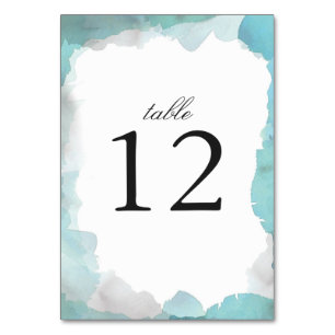 Debonair Turquoise Wedding Table Number