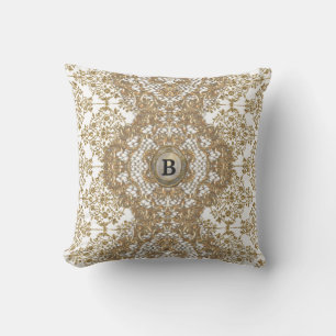 Deborah Monogram Victorian Throw Pillow