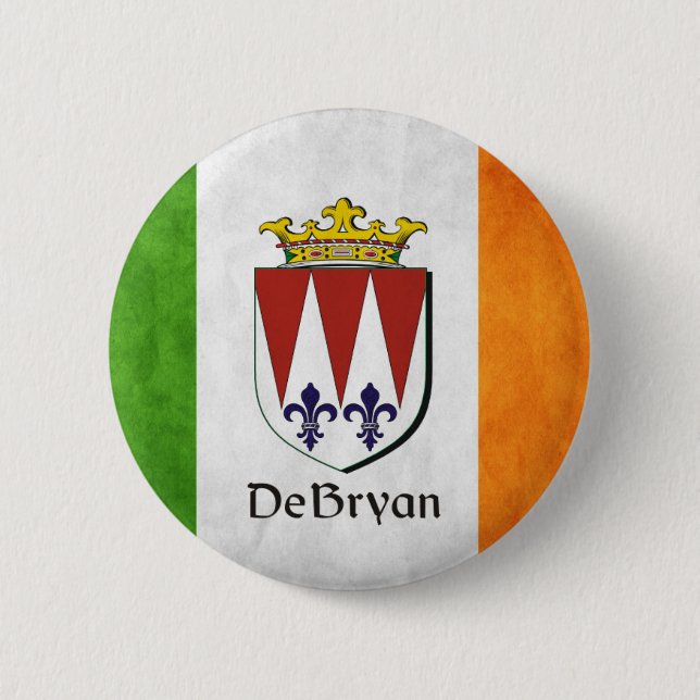 DeBryan Irish Flag 2 Inch Round Button (Front)