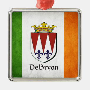 DeBryan Irish Flag Metal Ornament