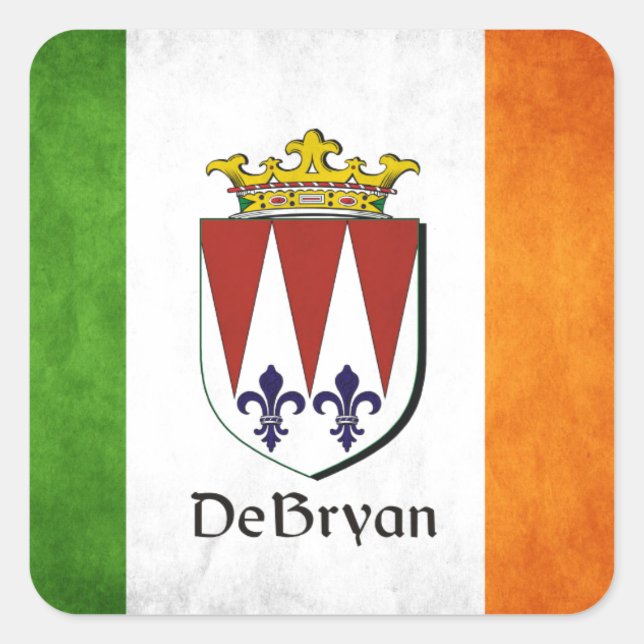 DeBryan Irish Flag Square Sticker (Front)