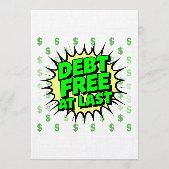 Debt Free At Last Invitation (Front)