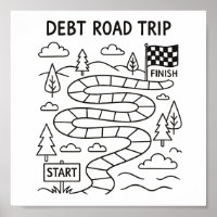 Debt Road Trip Payoff Tracker Colouring Sheet 