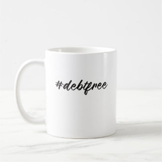 #debtfree (Hashtag Debt Free) Brush Pen Coffee Mug